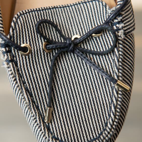 Talbots Seersucker Striped Driving Loafers Size 8 M Moccasins - Picture 12 of 13